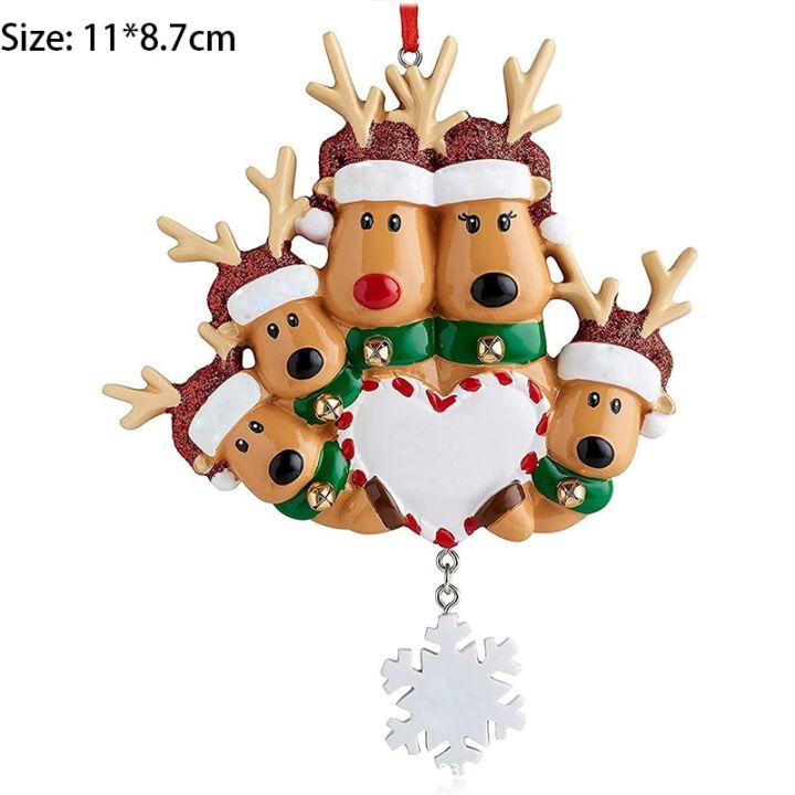 IY Write ame ersonalized esin eindeer Family 2022 Christmas ecorations for ome Xmas ree anging endants ew Year 2023