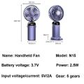 AnDyN Kimp Portable Mini Fan USB Rechargeable Mini Fan Adjustable Cooling Fan Handheld Fan with Battery LED Display. 