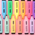 18 Colors Highlighter Pen Pastel Morandi Bright Color Ink Highlighter Markers Stationery Supplies. 