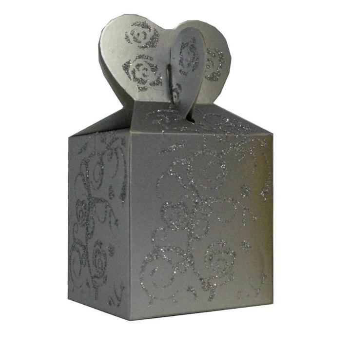 Pack of 50 Nikah Box-Bidh Box-Favour Box- Silver