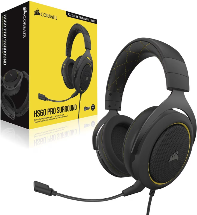 Corsair HS60 PRO SURROUND Gaming Headset — Carbon