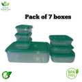 IKEA STYLE FOOD CONTAINERS, THUMB LOCK FOOD CONTAINER, STACKABLE PLASTIC STORAGE BOXES ( 4000ml, 7PC SET) Dr Izah Health Care. 