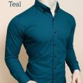 Teal Color Shamrey Fabric Shirt - Premium Quality, Comfortable & Versatile for Men, Women & Teens woth ever. 