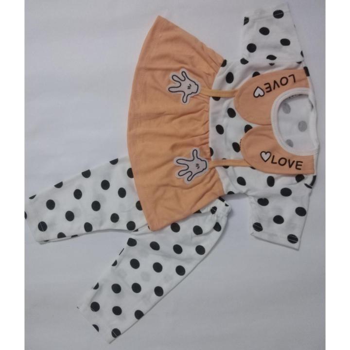 Baby Girl Floral Dress Frock with Pajama, Kids Eid Party Wedding baby