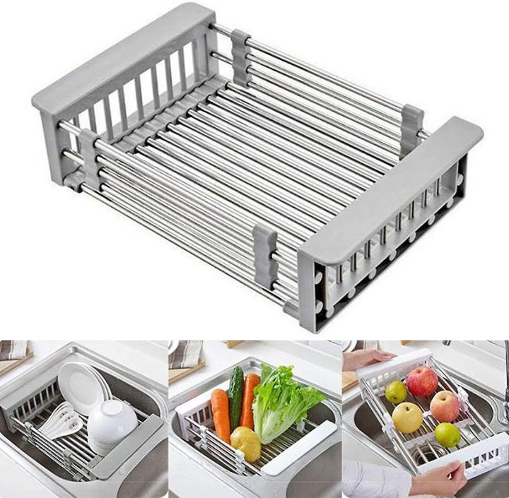 Kitchen%20Sink%20Adjustable%20Rectangular%20Strainer%20Drain%20Fruit%20Vegetable%20Dishe%20Black%20Basket%20Storage%20Rack%20Stainless%20Steel%20-%20Image%208