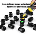 200pc Plastic Disposable Tattoo Ink Cups Child Doll Shape With Base Pigment Clear Holder Container Cap Tattoo Accessory Supplies. 