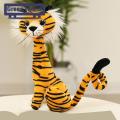 Green forest Animal Plush Doll Built-in Plastic Steel Cute Stuffed Tiger Cat Puppy Lion Toy. 