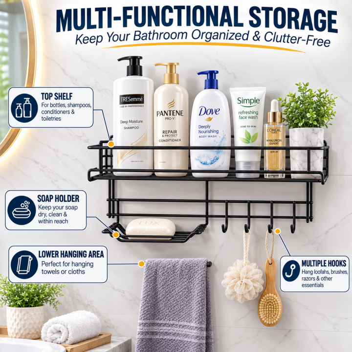 Bathroom%20Storage%20Shelf%20With%20hooks%20and%20Soap%20Dish%20Easy%20Mount%20Shower%20Shampoo%20Rack%20Holder%20washroom%20Basket%20No%20Drilling,%20Design%20for%20Bathroom%20Bedroom%20Living%20Room%20and%20Kitchen%20Organizer%20shelf%20-%20Image%206