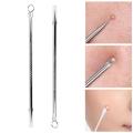 (3 pcs) Blackhead Remover Stainless Steel Stick Pin Needle Extractor Acne Pimple Removing & Cleaning Tool. 