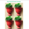 Pack of 4 Plastic Wall Hanging Pot 7.5 inch Size for Gardening and Decoration. 