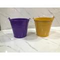 Metal Buckets with Handle Large Size - 2 Pack Colored Iron Pail, Easter Bucket and Flower Pots,Craft Supply Holders for Events,School Storage and Party Favors (Multi-Colored,. 