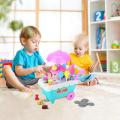 Goglor Children's candy trolleys supermarket cash register set fruit and vegetable toys. 