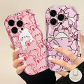 MissConnie Lovely Cartoon Cute Rabbit Soft Case Compatible for IPhone 7Plus 14 11 12 13 Pro Max XR 7 8 6s 6 Plus X XS Max SE 2020 Wavy Curved Edge Glossy Shockproof TPU Cover. 