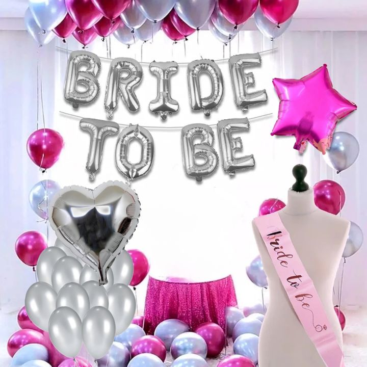 Pink & Silver Bride to Be Decoration Full Set for Bridal Shower