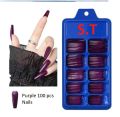 100 pcs Coffin Shape Nails For Girls, Artificial Nails, Nails For Girls Beautiful Fancy Nails Fake Nails , Acrylic Nails Nails Kit 100 pcs Set Colorful  Falsee Nails. 