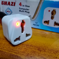 2 Pcs Universal Multi Plug Adaptor Mobile Multi Plug High Quality - 3Pin to 2Pin Converter with Indicator Light. 
