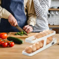 Egg Holder for Fridge, Egg Dispenser, Automatic Rolling Egg Container, 2-Tier Egg Dispenser, Space Saving Egg Tray for Refrigerator, Egg Holder, Refrigerator, Rolldown Egg Dispenser Auto Rolling Egg Holder Storage Rack By TINTED HEAVEN. 