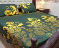 Green Bedsheet King Size Crystal Cotton with 2-Pillow Covers(3Pcs). 