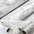 60 X 200Cm Marble Pattern Water-resistant Moistureproof Removable Self Adhesive Wallpaper Peel & Stick PVC Wall Stickers for Living Room Bathroom Kitchen Countertop. 