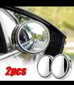 Car Round Mirror Original Glass Rear view Blind spot Side Mirror Wide-angle 360 lens - 2 pcs Free Shipping. 