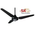 SK Fans Ceiling Fan - Caroma Plus Black Silver - Copper Winding - 56 Inches. 