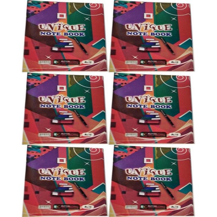 Note Book / Copy Single Line Art # 10 (6 Pcs)