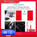 Rock Space Wireless EnFree Gift Set For IPhone X ( Wireless Charger + Protection Case + Glass Protector + Data Cable ). 