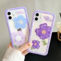 Fashion Cute Purple Flowers Clear Phone Case For iPhone 13 Pro MAX 12 11 X XS XR 7 8 Plus SE Transparent Soft Shockproof Cover. 