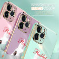 (Free Lanyard ) For Infinix Note 8 Back Cover Luxury 6D Plating Mascot Rabbit Side Pattern Soft Silicone Square Mobile Phone Case. 