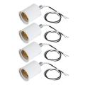 E27 Ceramic Base Socket Adapter metal Lamp Holder With Wire White. 