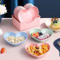 8Pcs Heart Shaped Spit Bone Dish Plates Food Grade Plastic Spit Bone Dish Dining Table Plate. 