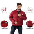 Red Colour Puffer Down Jacket Warm For Men. 