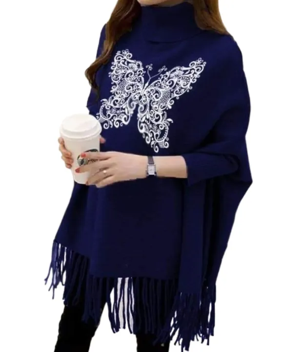 Women's%20Winter!%20Creative%20Butterfly%20Printed%20Fleece%20Poncho%20For%20Women%20Printed%20Poncho%20For%20Girls%20-%20Image%203