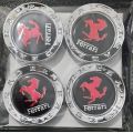 SET OF 4 Ferrari Logo Car Wheel Center Caps Premium Quality Chrome Material 2.25 inches = 5.72 cm. 