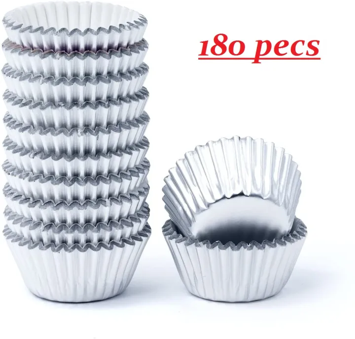 Aluminum%20Foil%20Baking%20Case,%20Set%20of%20180,%20Disposable%20Muffin%20Cupcake%20Cups,%20Mini%20Baking%20Cups,%20Small%20Muffin%20Mould,%20Gold%20Mini%20Cupcake%20Liners%20&%20Silver%20Baking%20Cups%20-%20Image%204