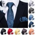 Sunnyheart ple Elegant Tie Kerchief Set Stylish 3-piece Men's Tie Pocket Scarf Cufflinks Set Perfect for Weddings Work Parties Vibrant Colors Suit Accessories Tie Kerchief Cufflinks Set. 
