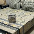 7PC Printed SaloniKa Cotton Comforter Set – Latest Summer Collection for Double Bed | Premium Quality | Multi Colors | Available at the linen. 