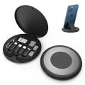 Multi-Functional Compact Cable Card, Portable Storage Box with USB A/Type C/Micro USB/Light USB Adapter Kit, PD 60W Charging and Data Transfer Cable Kit, Sim Card Tray Eject Tool and Slots - Black. 