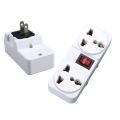 White Portable Universal Wall socket EU US UK extension socket 250V 6A 10A 125V power converter plug Adapter with on off switch. 