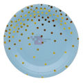  Polka Dot Paper Plates - 7 inch - Blue Golden - Unisex - Pack Of 10. 