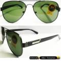 Pilot, Sunglasses for Men and Women, Aviation Military Style Aviator Glasses with 100% UV400 Protection and Glasses Case, Black Frame Green Lense. 
