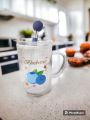 Mason Jar Mugs with Handle Lid and Plastic Straw. 