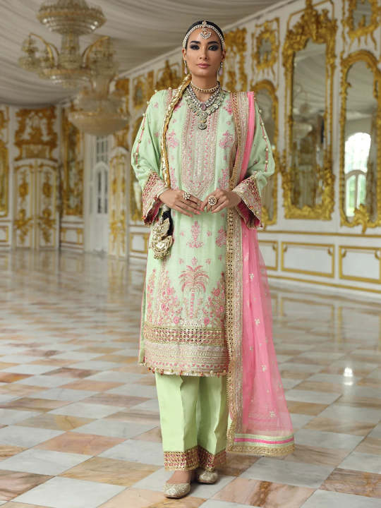 3PC FESTIVE FORMAL EMBROIDERED SUIT (JI003)