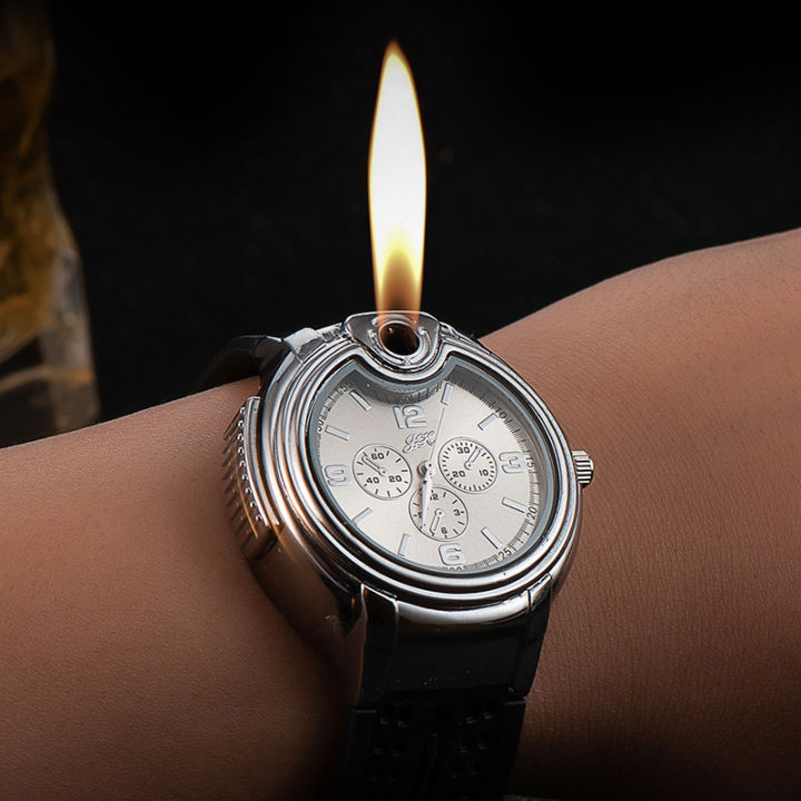 211 Watch Wrist Watch Metal Flame Lighter Creative Men's Sports Open Fire Watch Lighter
