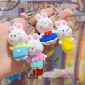 Miffy key chain Cute Cartoon keychain Soft glue key pendant Rabbit pendant doll motorcycle, car key chain. 