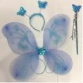 3pcs/Set Butterfly Wing Party Angel Wings Cosplay costume for girls kids princess hairband fairy wants dress Princess Girl Fairy, School Party Dress For Daughter. 