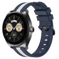 For Huawei Watch Buds 22mm Vertical Two-Color Silicone Watch Band. 