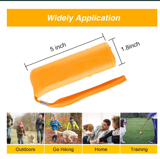 YONII LED Ultrasonic Dog Repeller and Trainer Device 3 in 1 Anti Barking Stop Bark Handheld Dog Training Device, Yellow A R3721