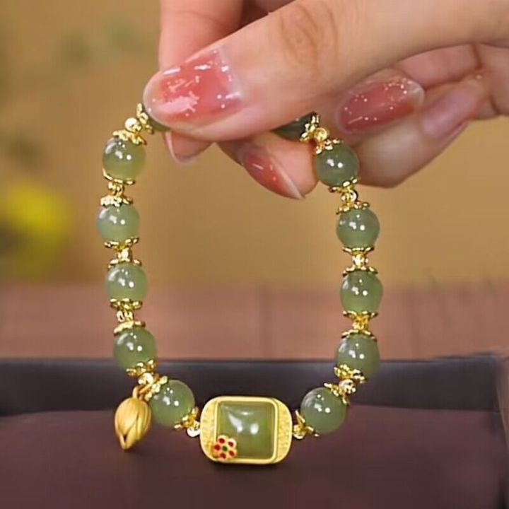 New Chinese Sugar Cubes Lotus Double Layer Bracelet Cat Bracelet Women's Senior Temperament Beaded Gift Hand Jewelry Wholesale