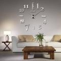 Large DIY Wall Clock 3D Mirror Stickers Mute Living Room Home Office Decoration Clocks. 